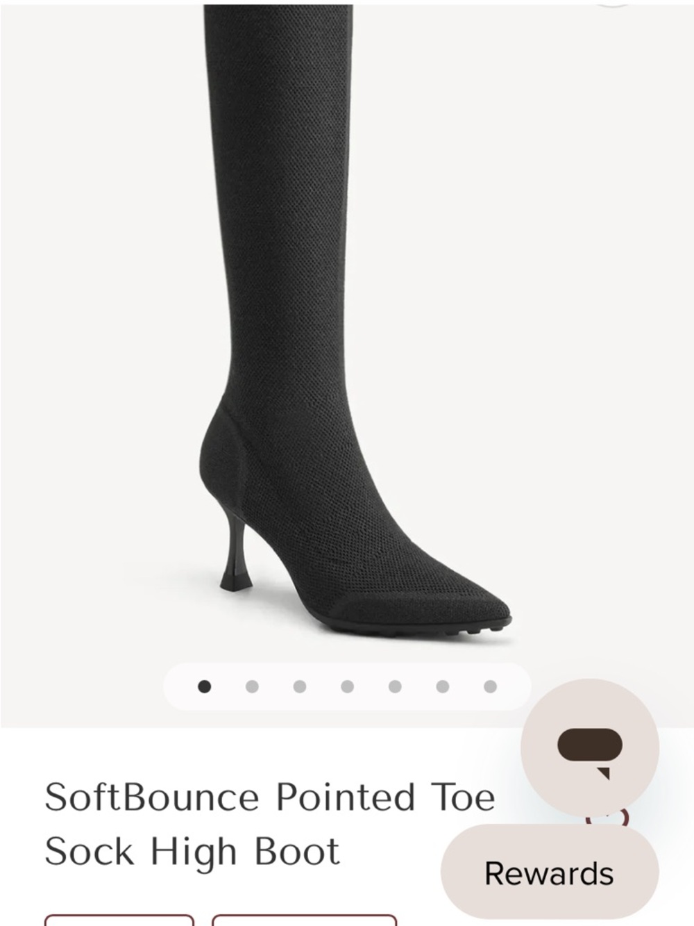 Pointed Toe Sock High Boot - Black Knit